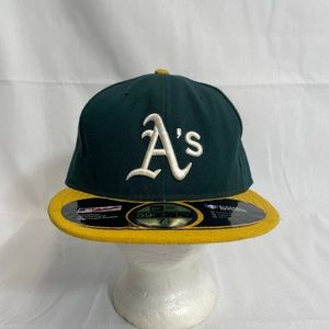 Oakland Athletics A's New Era 59Fifty Fitted Wool Hat MLB Size 7-1/2 Made in USA